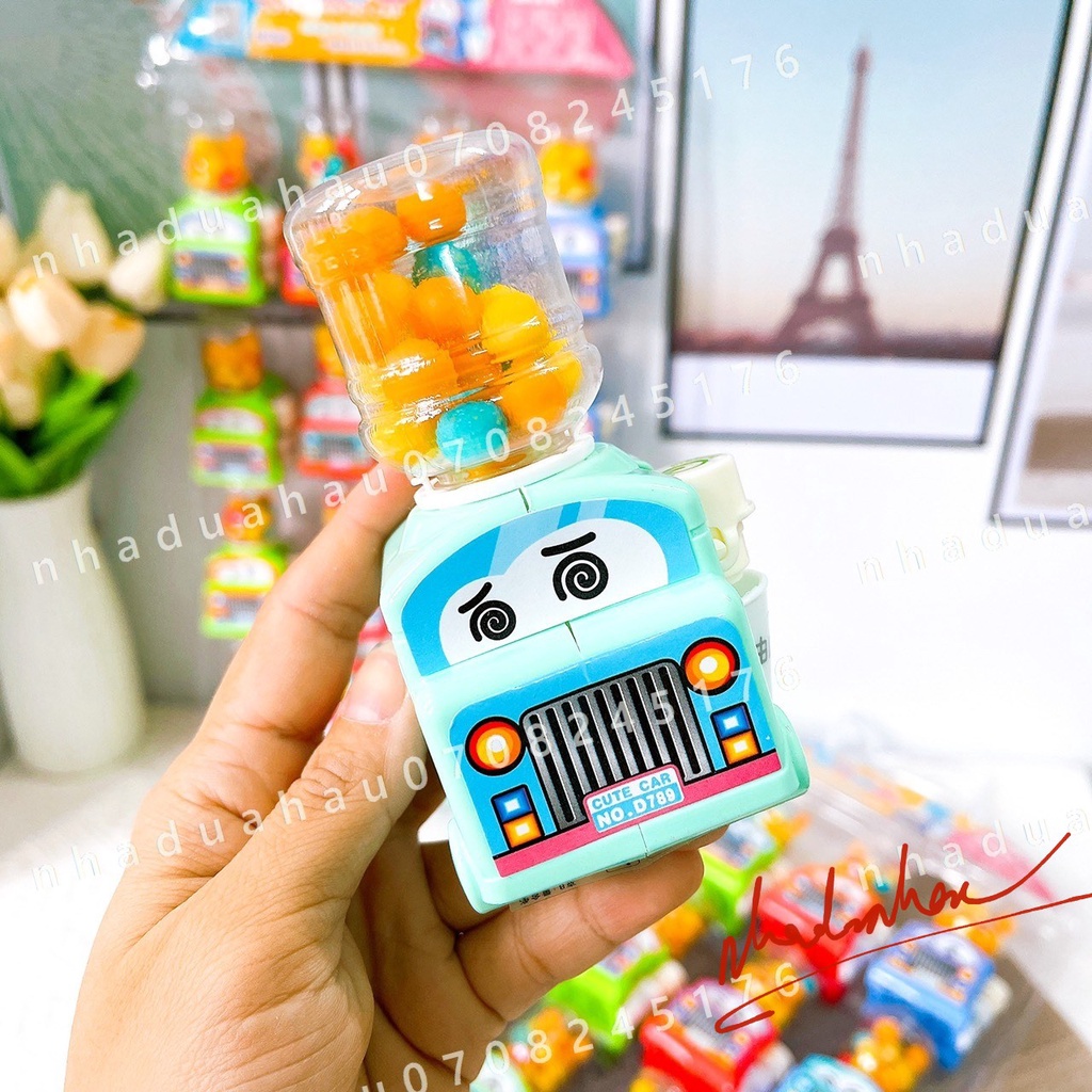 Kẹo trái cây hình xe lọc nước dễ thương cho bé Hongkong cái 8gam