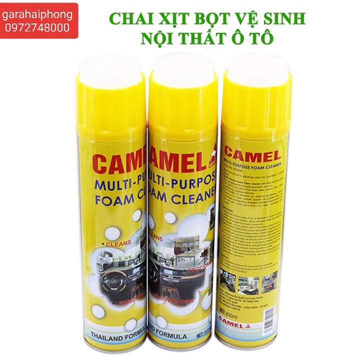 Chai Xịt Bọt Vệ Sinh Ghế Da Ô Tô Foam Cleaner Màu Vàng chuẩn hàng thái | BigBuy360 - bigbuy360.vn