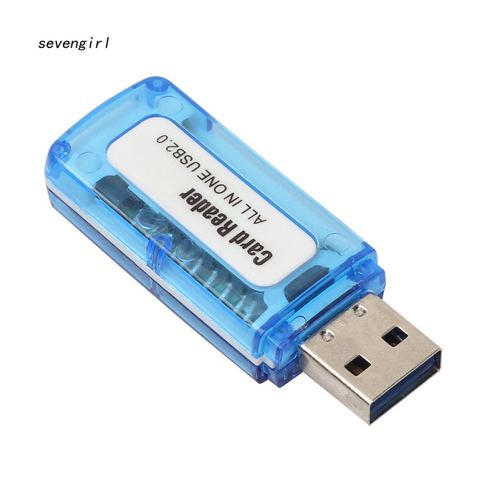 Đầu đọc thẻ nhớ đa năng 4 trong 1 cổng USB 2.0 cho M2 SD SDHC DV Micro SD TF