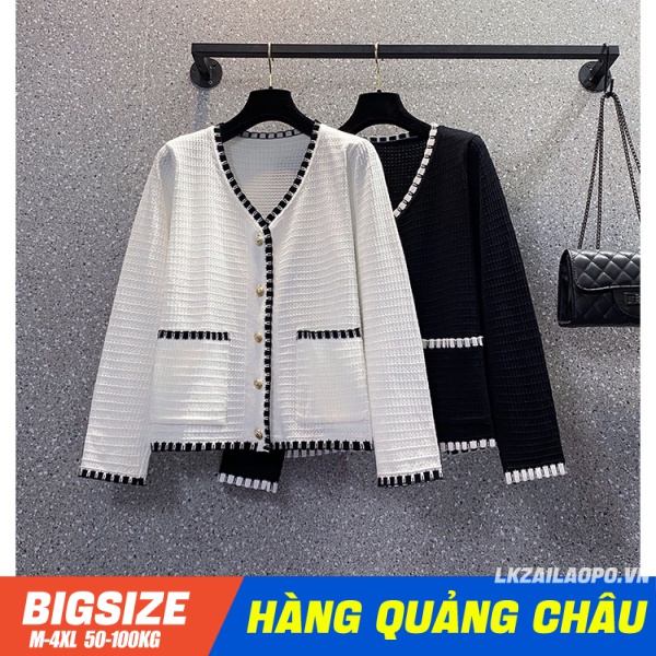 Áo cardigan mỏng ⚡️𝐁𝐈𝐆𝐒𝐈𝐙𝐄⚡️ Áo len nữ khoác dệt kim form rộng Cổ Chữ V tay dài mùa thu Phong cách chanel  quảng châu cao cấp | BigBuy360 - bigbuy360.vn