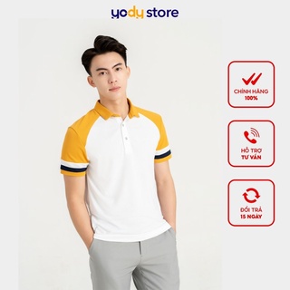 Áo polo Yody nam cafe tay phối màu khử mùi vượt trội APM5371