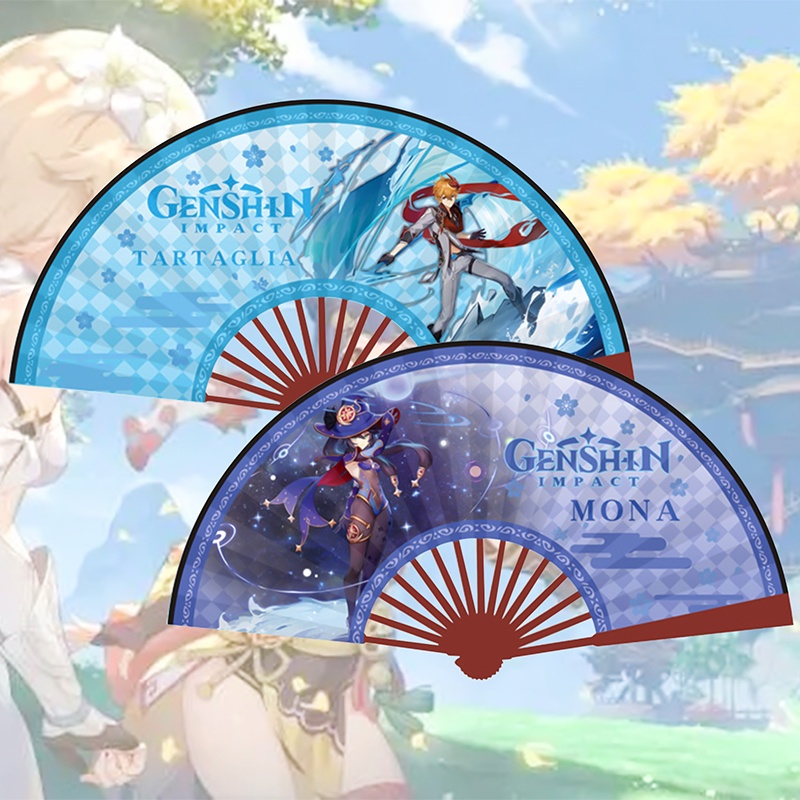 Quạt Xếp Vải Lụa In Hình Nhân Vật Anime Dễ Thương