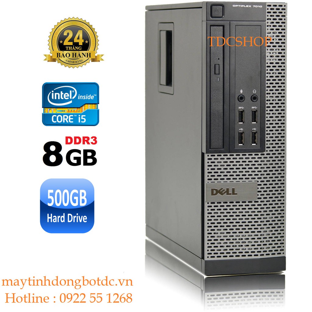 Case máy tính để bàn Dell Optiplex 7010 intel Core i5 3470, Ram 8GB, HDD 500GB. Hàng Nhập Khẩu. Tặng usb thu wifi