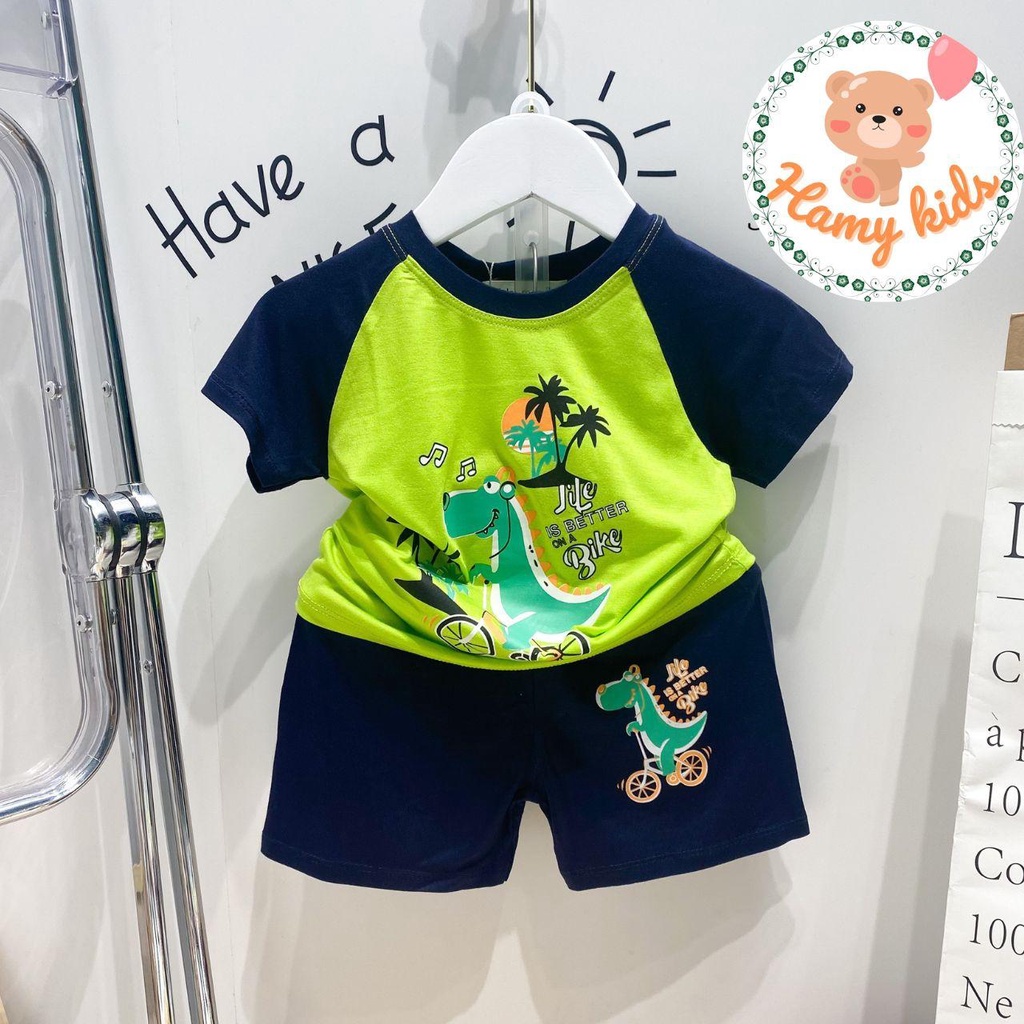 Đồ Bộ Cộc Tay Minky Mom Chính Hãng Trẻ Em Vải Thun Lạnh Hình in Cute Raplan Nhiều Màu Cho Bé 0-5 Tuổi Dưới 20kg-Hamykids