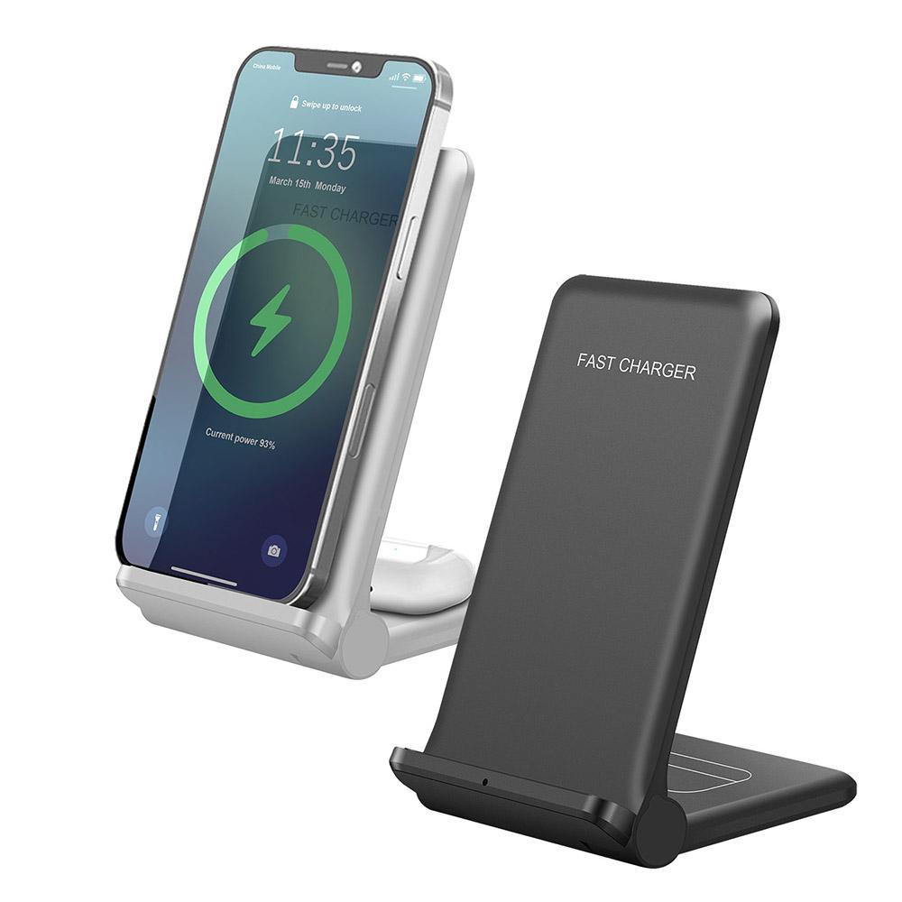 Đế sạc nhanh không dây 2 trong 1 25W cho iPhone 13 12 11 XS XR X 8 Airpods 2 Pro Samsung S21 S20 S10 Buds Qiqimall