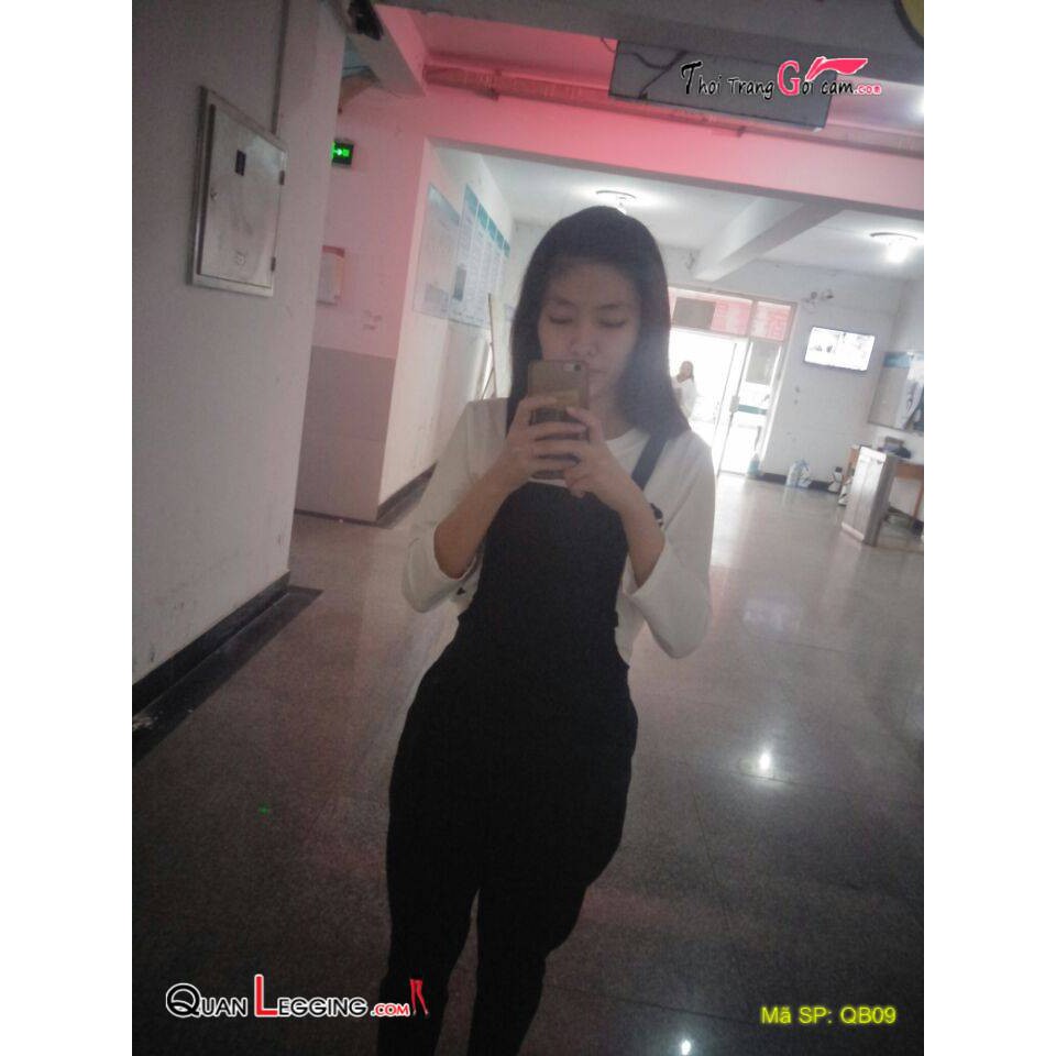 Quần yếm vải đen sành điệu kèm ảnh thật nguyên Set gồm áo và quần - QB09 | BigBuy360 - bigbuy360.vn