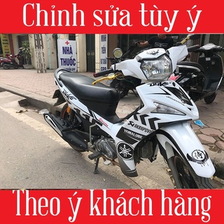 Tem trùm Sirius Fi trắng đen duke - Độ dán team trùm decal xe máy Sirius Fi trắng đen duke - Team trùm decal xe máy Siri