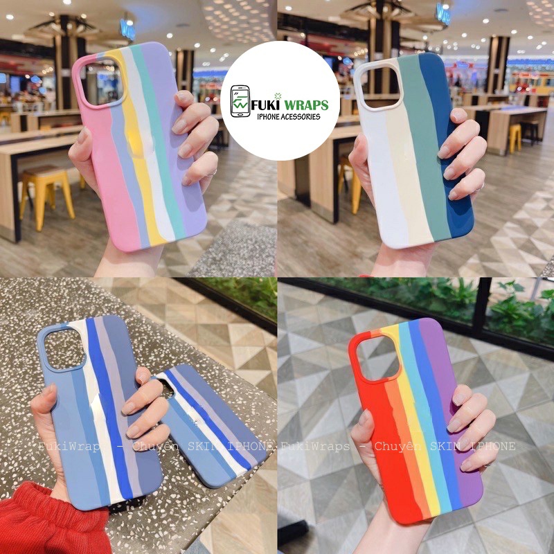 Ốp lưng Chống Bẩn cầu vồng Full Viền Dành Cho 6plus 7plus 8plus x xs xsmax 11 11pro 11promax XR FukiShop