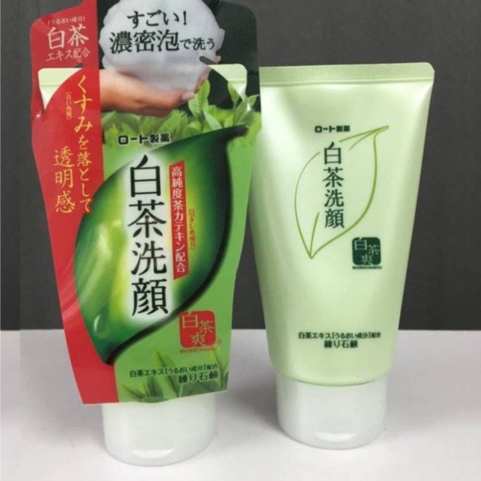 Sữa rửa mặt trà xanh Rohto Shirochasou Nhật Bản 120g cho da dầu mụn