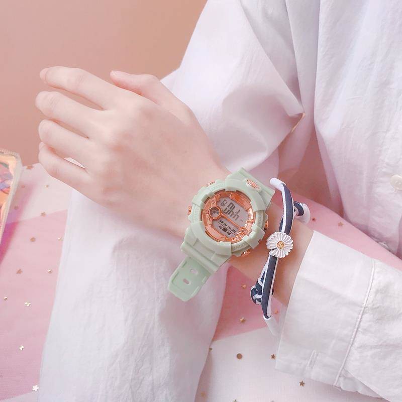 hồ tử Đồng hồ thông minh Ins Wind Net Red Cherry Blossom Powder Bột điện tử Macaron Girl, Học sinh trung học phổ thô | BigBuy360 - bigbuy360.vn