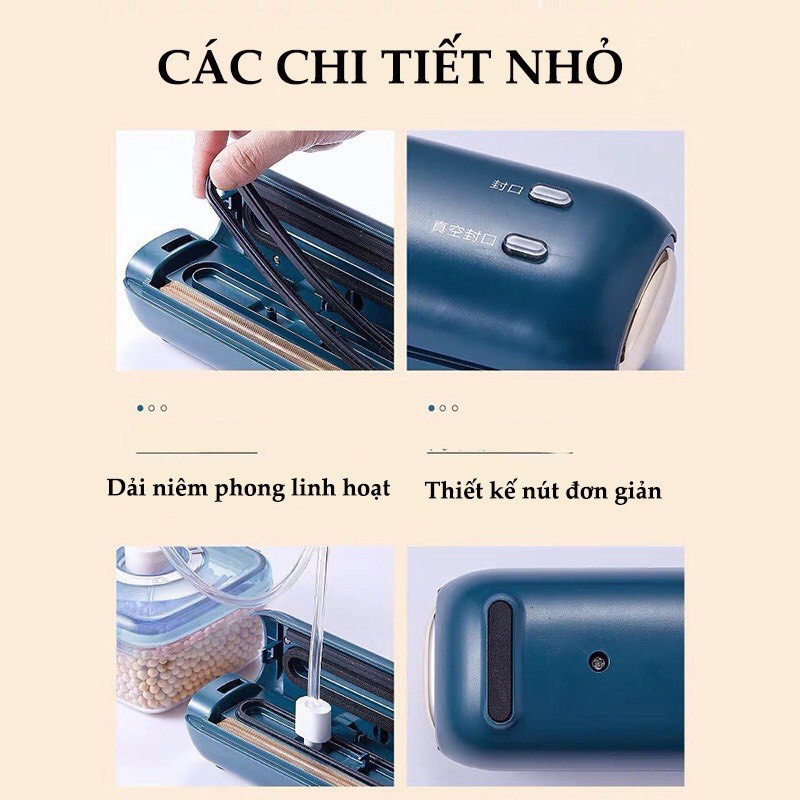 [Chính hãng Bear ]Máy Hút Chân Không  Và Hàn Miệng Túi 2In 1 ,Bảo quản Thực pẩm Cao Cấp- Chống Nước ,Bảo Hành 12 Tháng