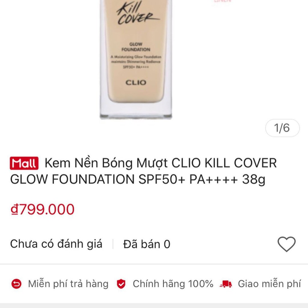 [KÈM BILL Ở CUỐI] Kem nền Siêu Che phủ Căng bóng Clio Kill-Cover Glow 15g | BigBuy360 - bigbuy360.vn