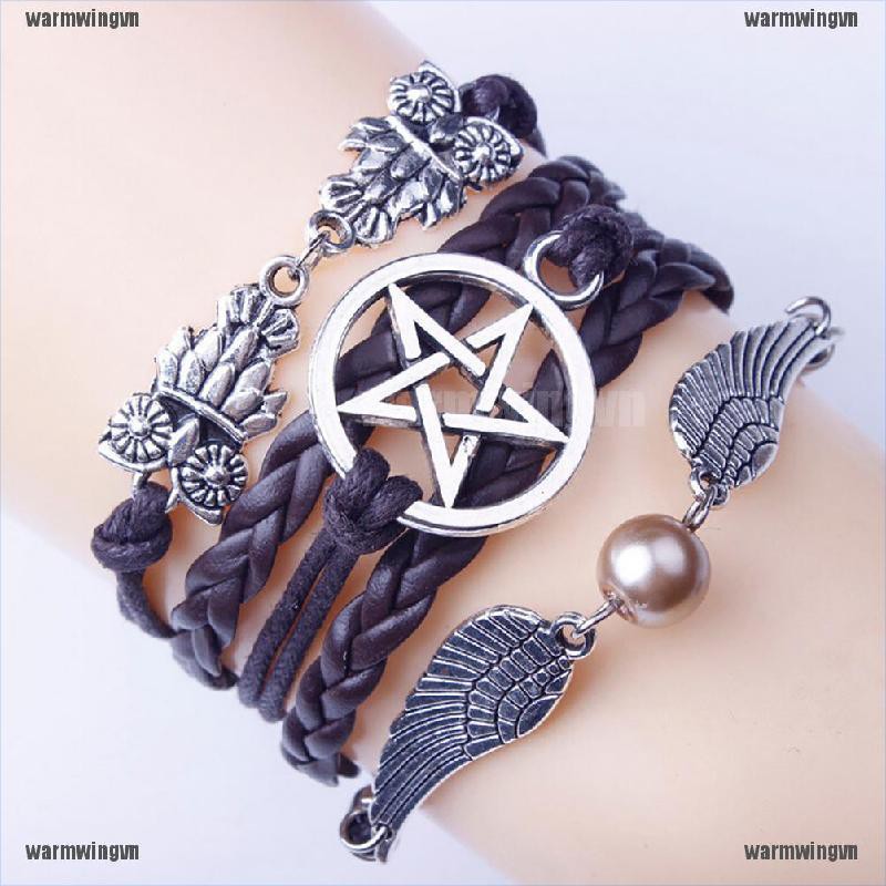 Vòng Tay Tình Bạn Dây Bện Mặt Chim Cú Và Cánh Thiên Thần