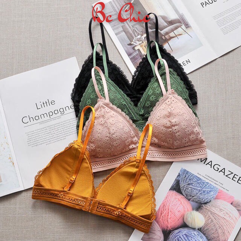 Áo Lót Nữ Không Gọng Ren Cao Cấp Nâng Ngực - Áo Bra Ren Hoa nâng vòng một gợi cảm sexy mẫu 7338 BC_CHIC LINGERIE