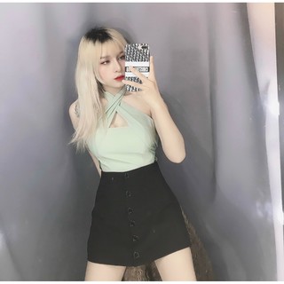 áo kiểu xinh đan chéo dây cổ