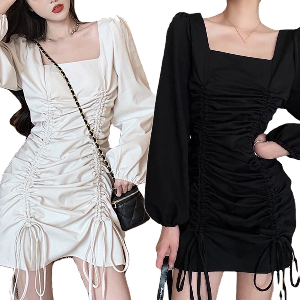 Đầm Tay Dài Dáng Ôm Phong Cách Cổ Điển Thời Trang Mùa Hè Mới Cho Nữ