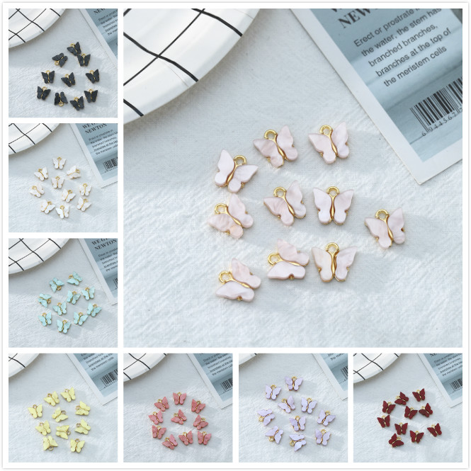 Set 10 charm làm mặt dây chuyền hình cánh bướm xinh xắn