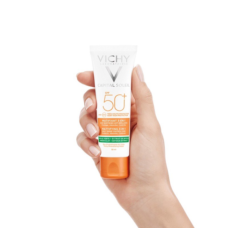 Kem chống nắng chống bụi mịn Vichy Capital Soleil Mattifying 3-IN-1 SPF 50+ UVB/UVA 50ml - AJA’S SKINLAB
