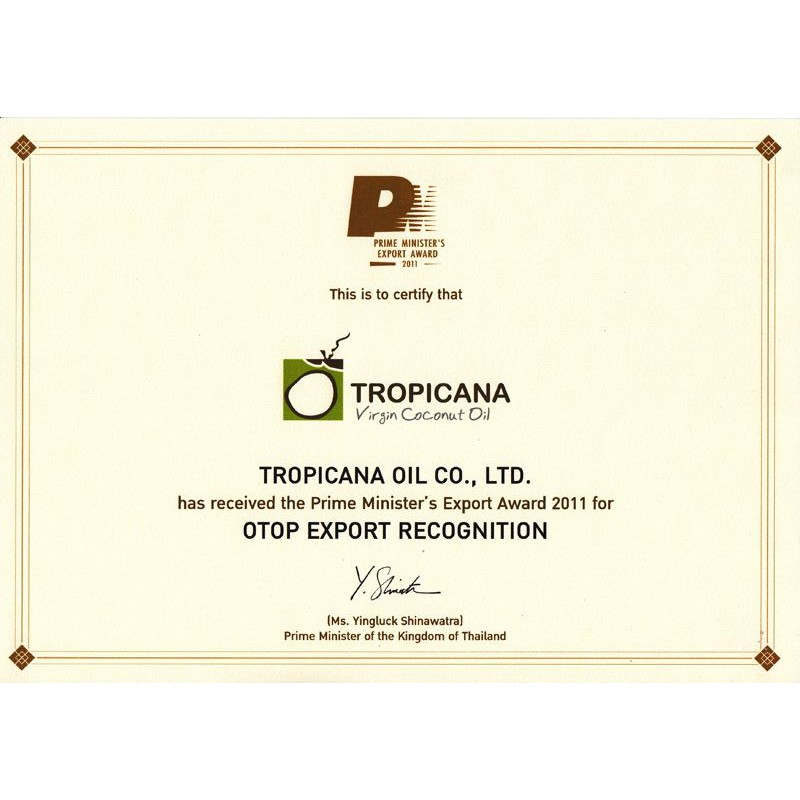 [ Dầu Dừa Thái ] DẦU DỪA ÉP LẠNH CAO CẤP TROPICANA