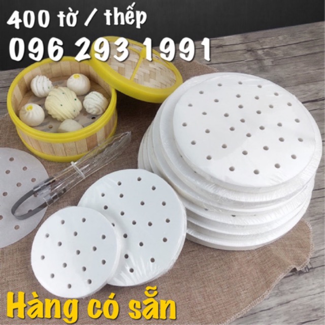 Giấy nến tròn đục lỗ set 100 tờ đến 400 tờ - dùng lót Xửng hấp và Nồi chiên không dầu ( sỉ sll inbox )