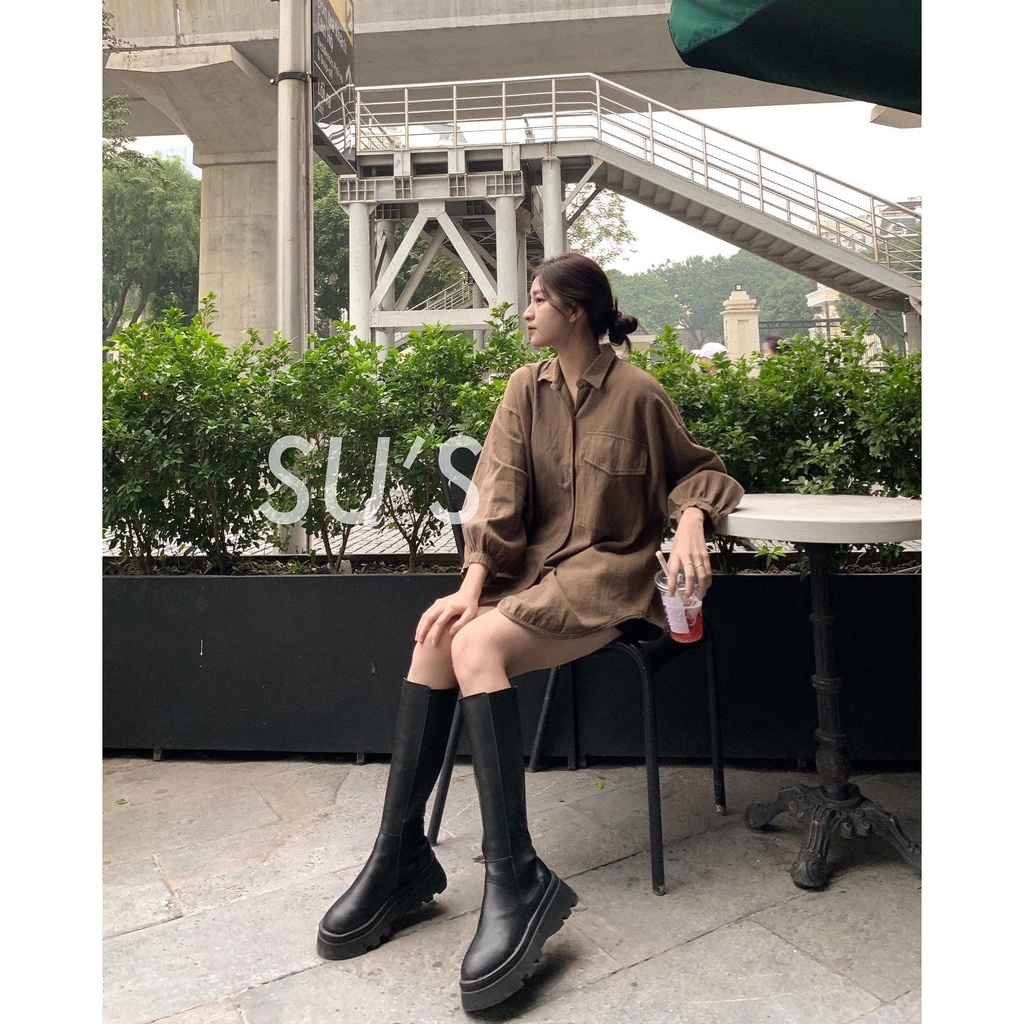 Áo sơ mi thô tay bo túi ngực A2159 SUSTORE
