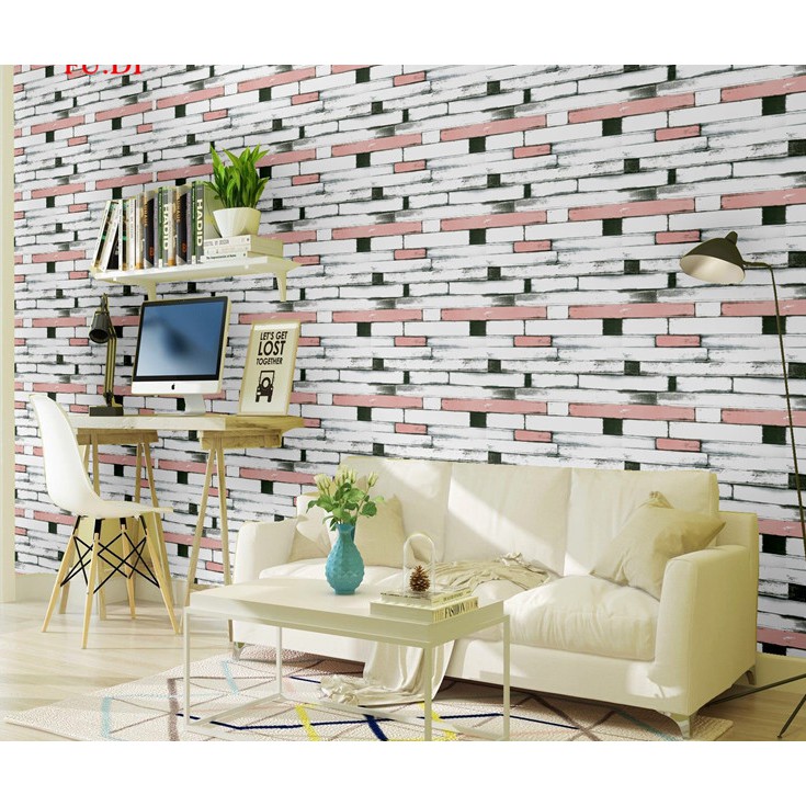 Giấy dán tường giả gạch phong cách hàn quốc (khổ rộng 0.45m)