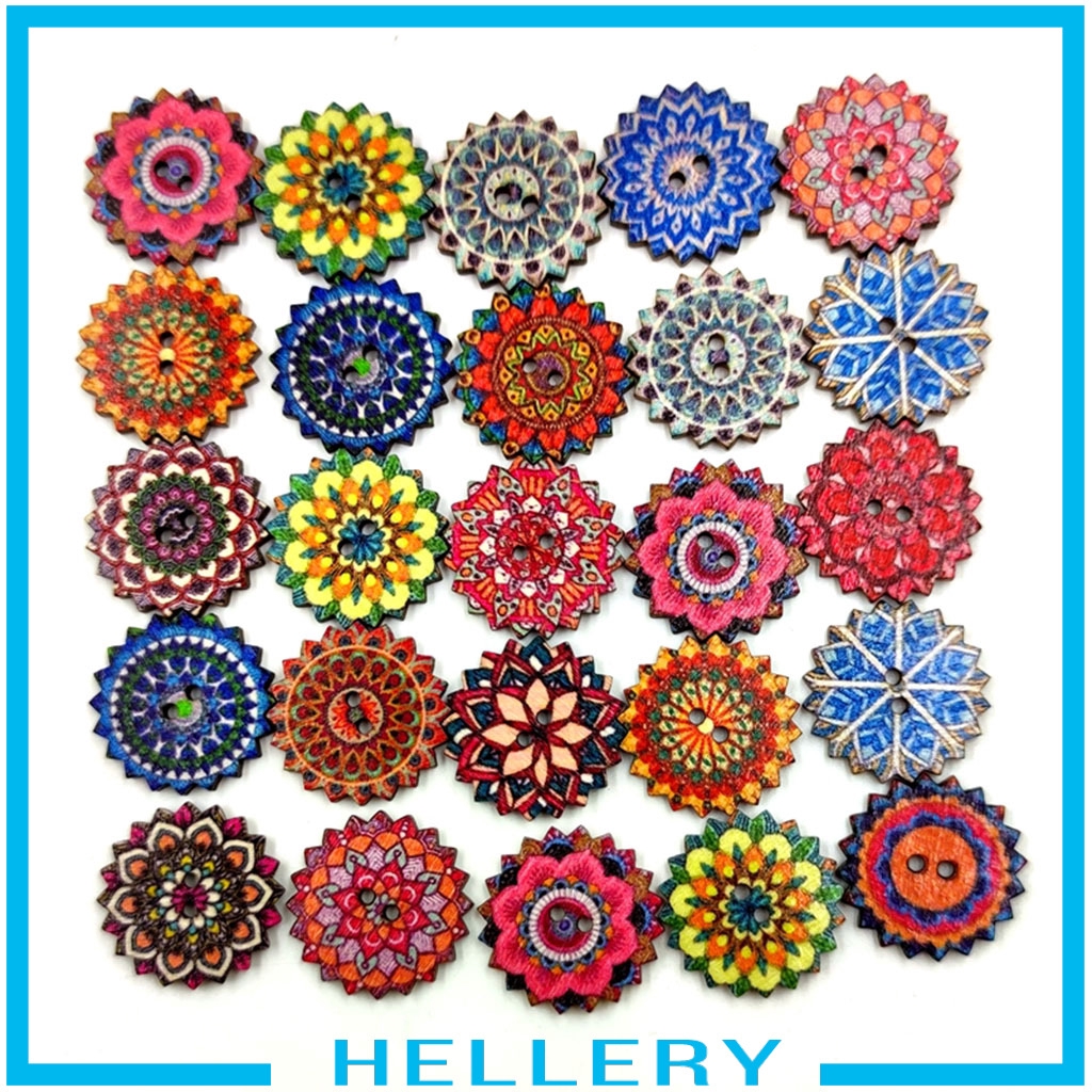 Set 100 Nút Gỗ 20 / 25mm Chuyên Dụng Cho May Vá / Làm Đồ Thủ Công