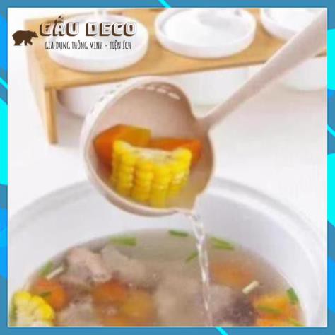 [FREESHIP] Muôi/muỗng múc canh, lẩu - Làm từ lúa mạch có lỗ 2 trong 1
