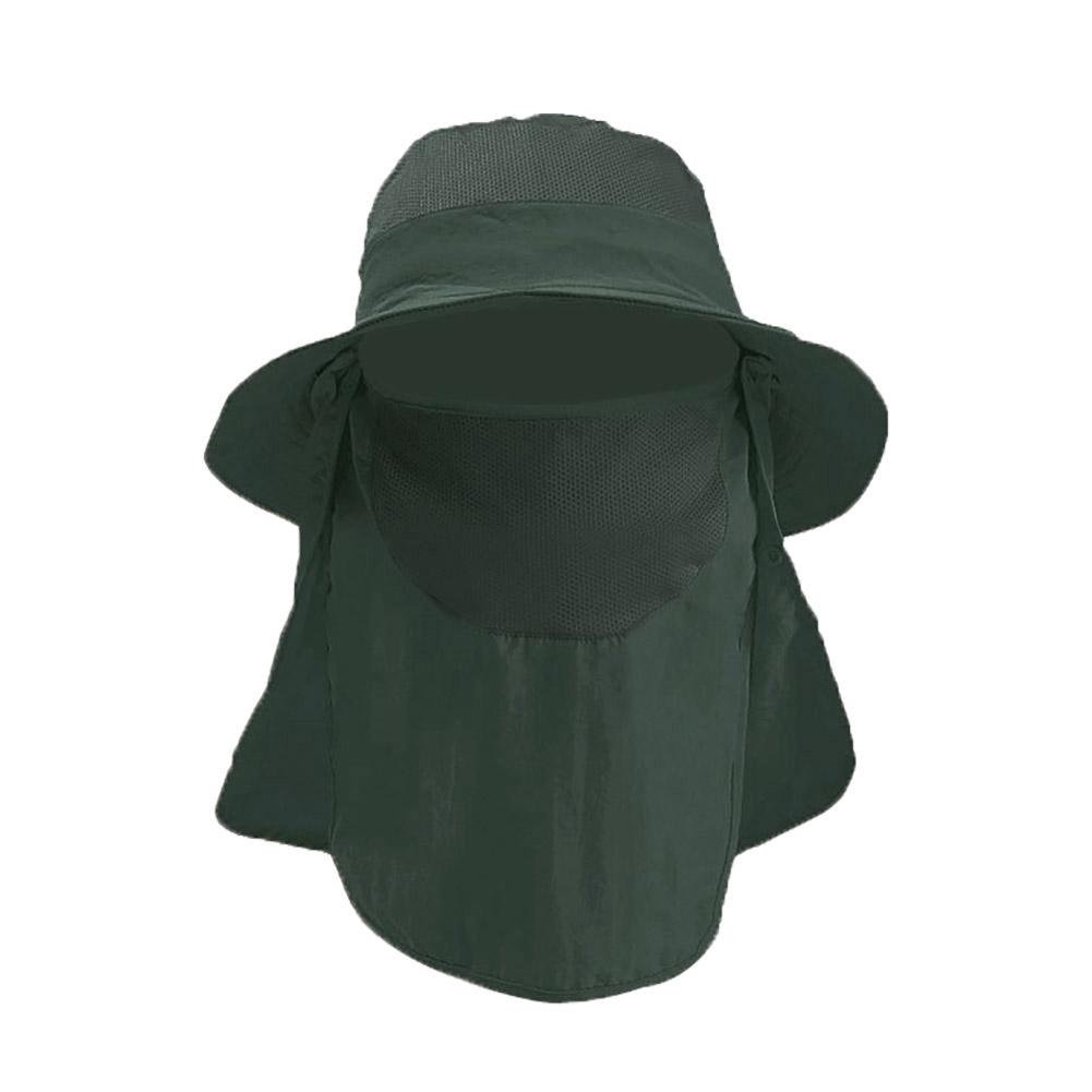 Outdoor Sport Hiking Visor Breathable Hat UV Protection Face Neck Cover Fishing Sun Protect Cap Flap Hat Wide Brim Buckle