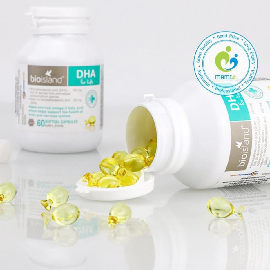 DHA (60v) cho bé, trẻ sơ sinh và phụ nữ mang thai Bioisland DHA For Kids, Úc