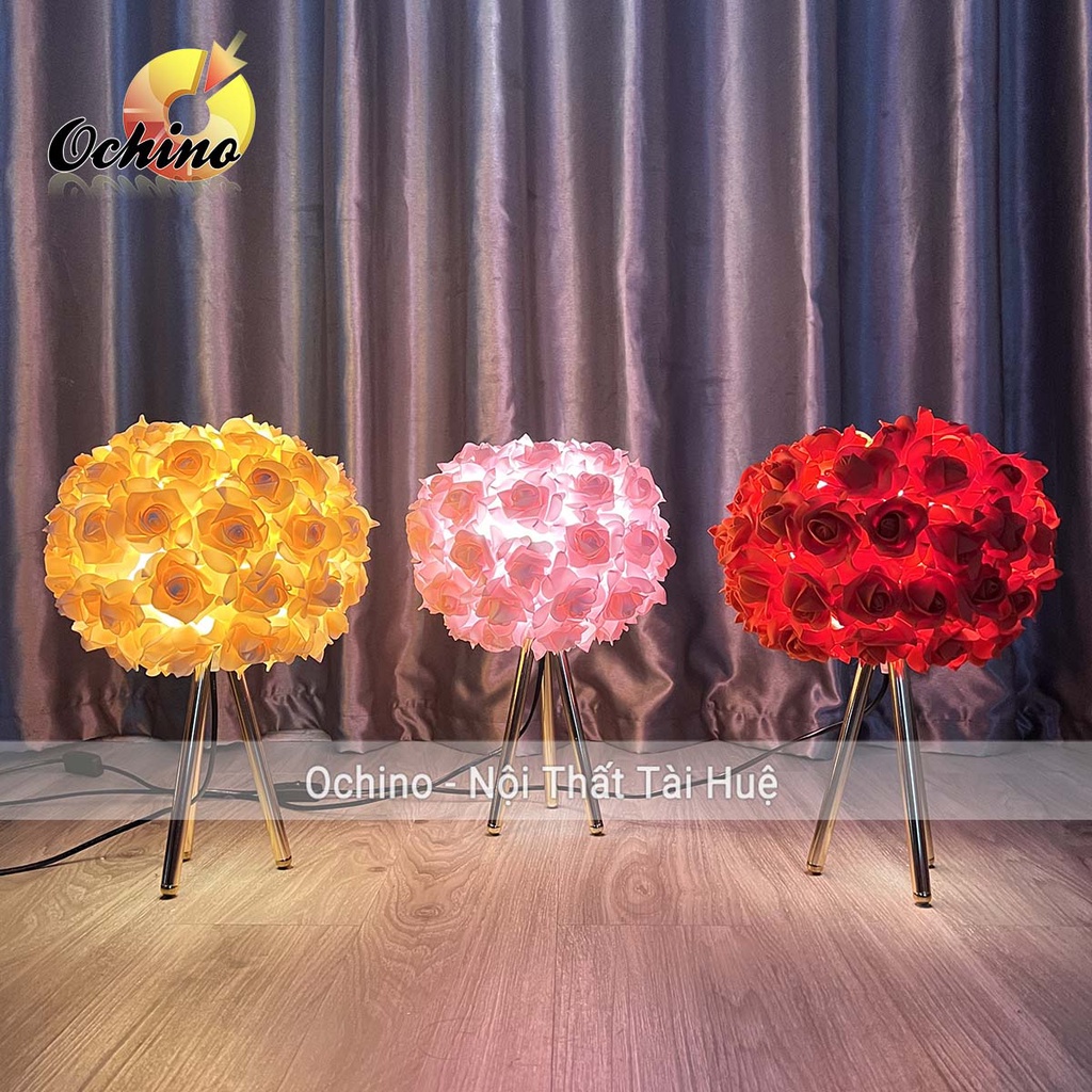 Đèn Ngủ Hoa Hồng Chân Vàng Trang Trí Decor Phòng Ngủ Phòng Cưới (Ảnh Và Video Shop Chụp)