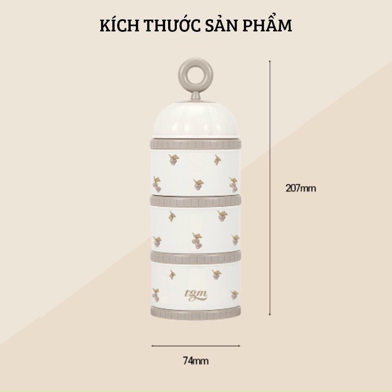 Hộp chia sữa bột/ Hộp trữ sữa 3 ngăn TGM Hàn Quốc