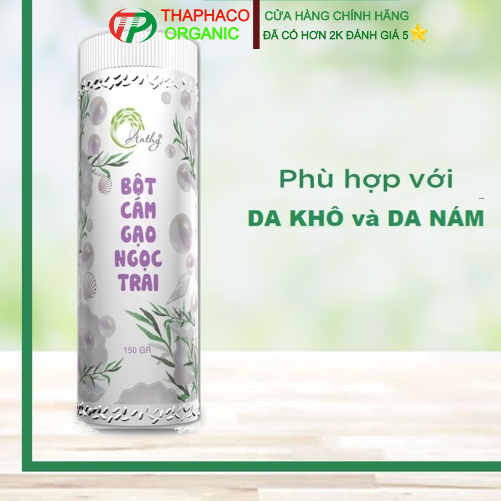 Hộp Bột Cám Gạo Ngọc Trai Anthy Organic loại 150gr dùng cho Da Khô, Nám, Tàn Nhang