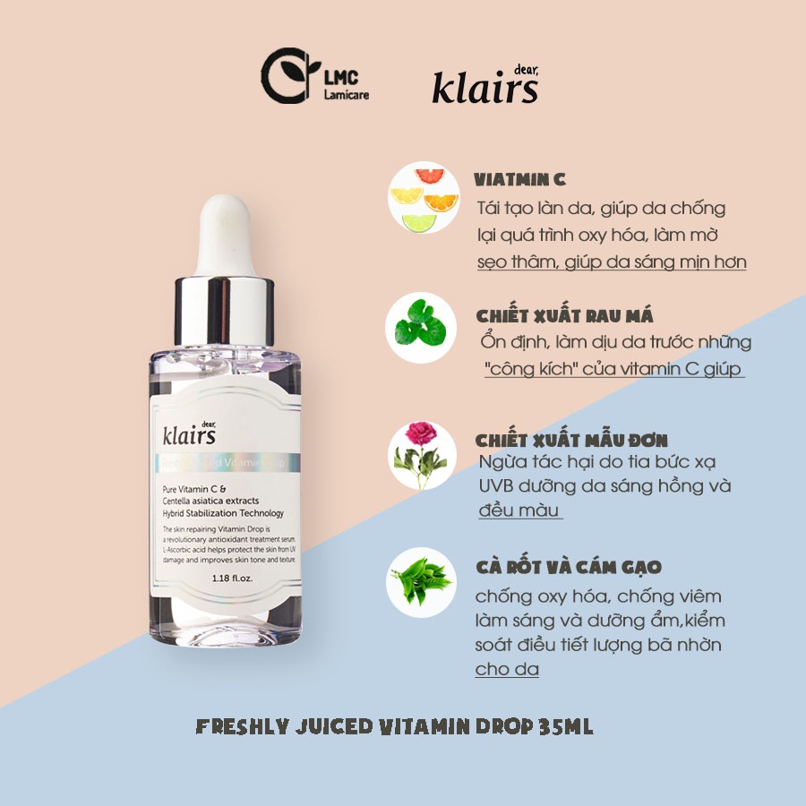 Serum Vitamin C Klairs Dưỡng Trắng & Giảm Thâm