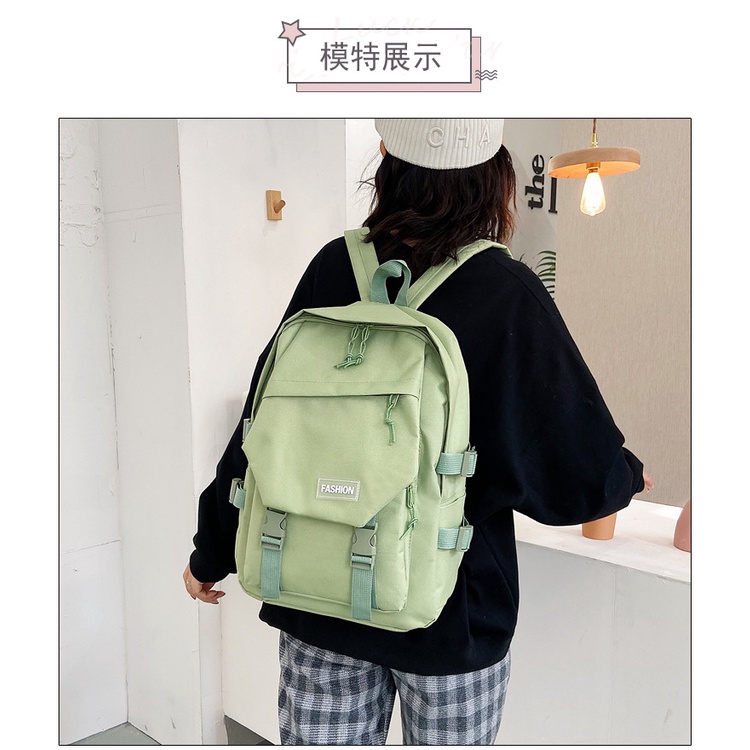 Ba Lô JASMIN NOIR Đi Học Vải Canvas Cỡ Lớn Thiết Kế Đơn Giản Thời Trang Cho Nữ