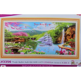 Tranh thêu chữ thập Thuận buồm xuôi gió (chưa thêu) LV3356
