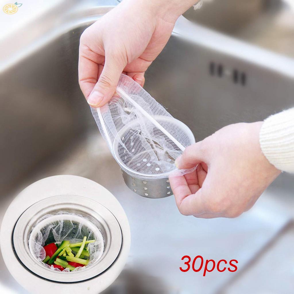 Set 30 / 100 Túi Lưới Lọc Rác Bồn Rửa Chén Tiện Lợi