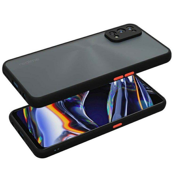 Ốp lưng nhám viền màu cho Oppo Realme 7, Realme 7i chống sốc, chống Vân tay