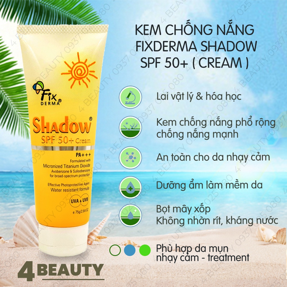 Gel Chống Nắng Fixderma Cho Da Nhờn, Mụn, Nhạy Cảm 75g SPF 30+/50+ PA+++