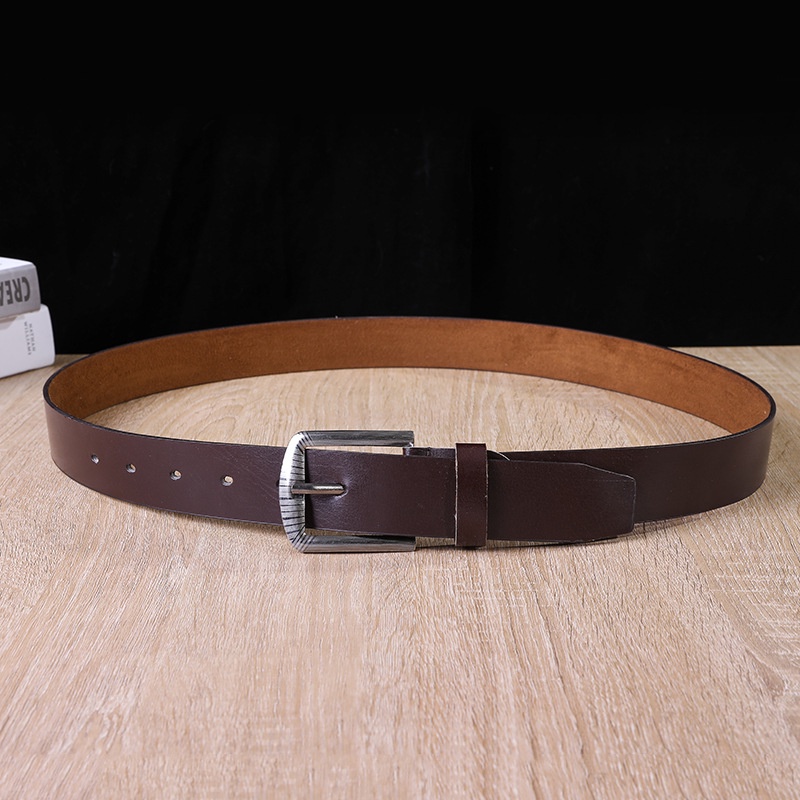 Thắt lưng da nam, dây lưng nam mặt khóa kim tiện lợi, dây da Simili bền bỉ dễ phối đồ - Giá dùng thử