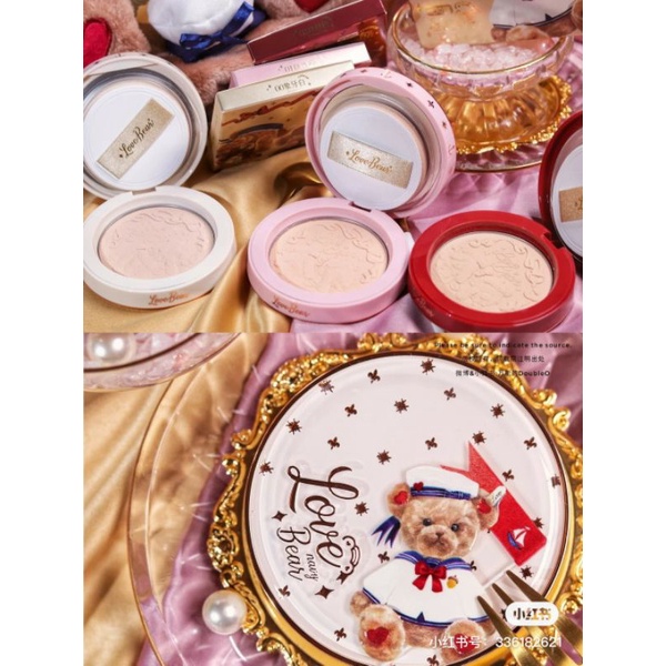 Phấn nén phấn phủ gấu Love bear Flowers knows