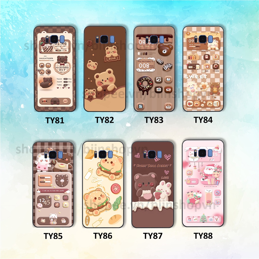 Ốp Samsung S8 / S8 Plus / S8+ in hình gấu chocolate kẹo ngọt siêu đẹp siêu xinh