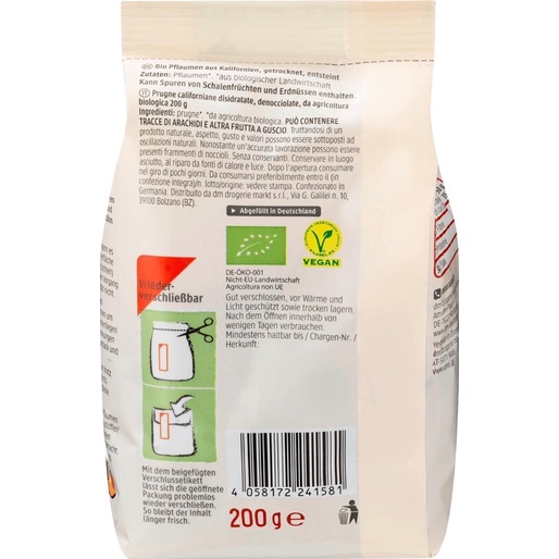 Mận đen hữu cơ sấy dẻo dmBio Đức 200gr
