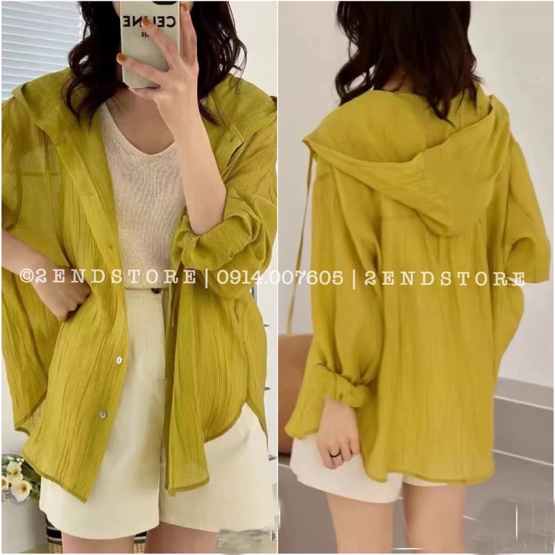 2END Áo khoác sơ mi có mũ phong cách Hàn