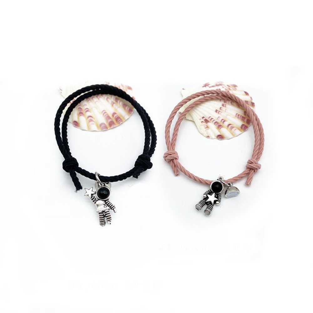 Set 2 Vòng Tay Cao Su Mặt Hình Phi Hành Gia Phong Cách Hàn Quốc Cho Cặp Đôi