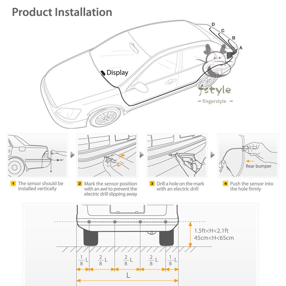 Radar Cảm Biến Đỗ Xe Hiển Thị Lcd 4 Cái | BigBuy360 - bigbuy360.vn