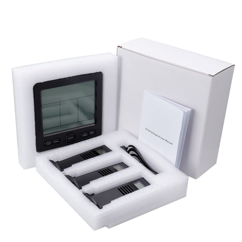 Đồng Hồ Đo Nhiệt Độ Độ Ẩm Không Dây Kỹ Thuật Số Pcfx 433mhz Với Báo Thức Max Phút C / F