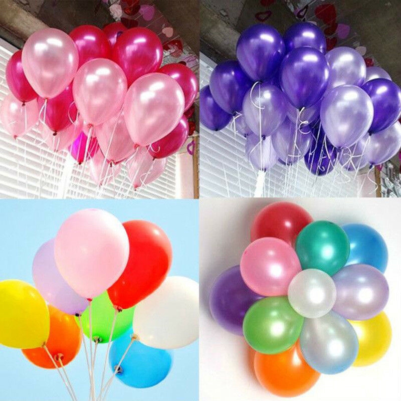 Set 100 Bong Bóng Latex Nhiều Màu Sắc Dùng Trang Trí Tiệc Sinh Nhật / Tiệc Cưới