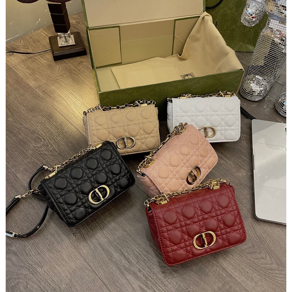 [Xả Vỡ Box] Túi khóa CD đeo chéo ô trám size 18cm xinh xỉu đủ màu