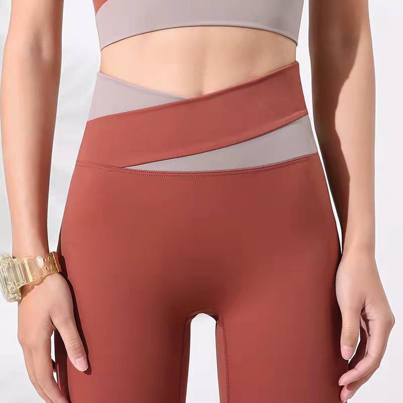 Quần đùi legging HOPPE FUMENG lưng cao thiết kế mỏng tập yoga phong cách đơn giản thời trang mới dành cho nữ